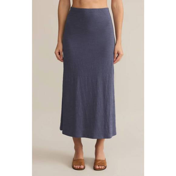 NEW Z SUPPLY delavine textured midi skirt in worn blue - Picture 2 of 3